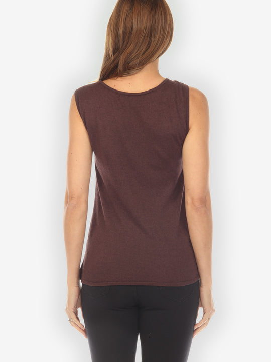 Cashmere Soybean Brown Coffee Tank Top