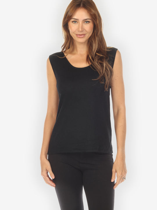 Cashmere Soybean Black Tank Top
