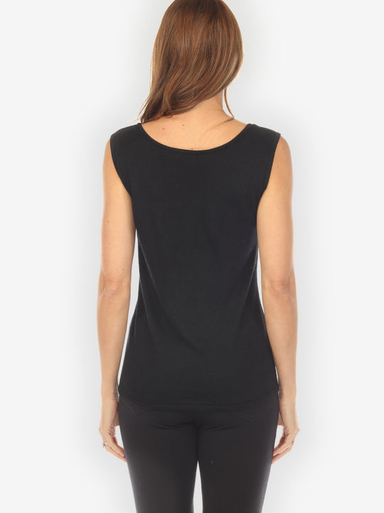 Cashmere Soybean Black Tank Top
