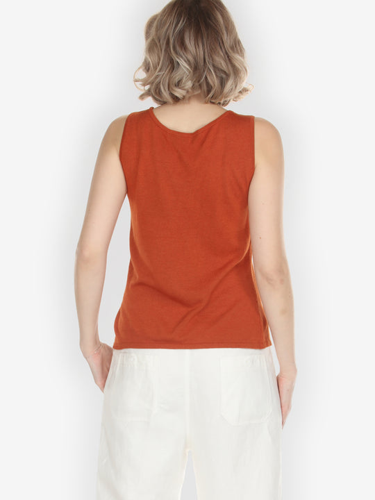 Cashmere Soybean Burnt Orange Tank Top - XS