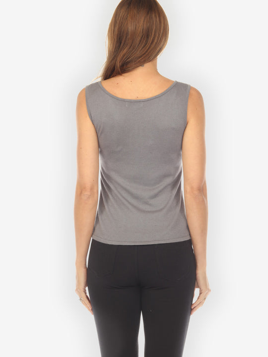 Cashmere Soybean Dark Moss Gray Tank Top
