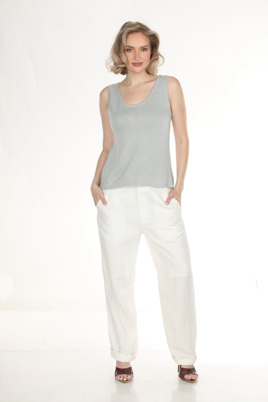 Cashmere Soybean Muted Green Tank Top - XXS