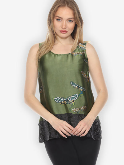 Butterfly Art Cheerful Green Tank Top - XS; S