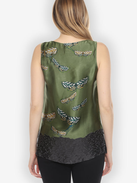 Butterfly Art Cheerful Green Tank Top - XS; S