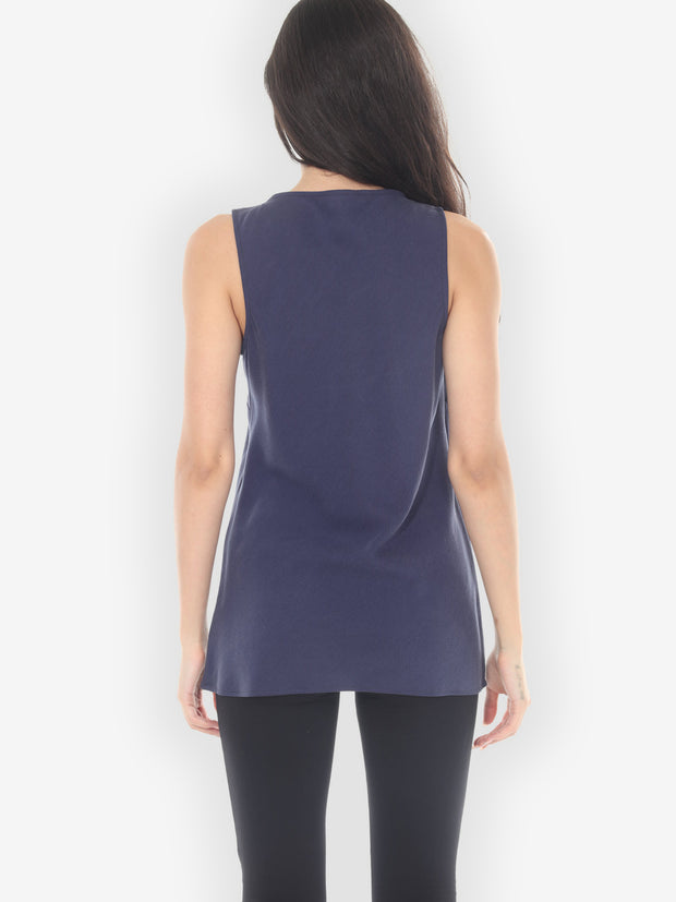 Solid Tencel Blue Tank Top - S