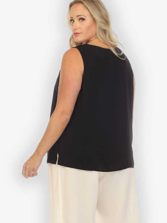Poly Black Tank Top