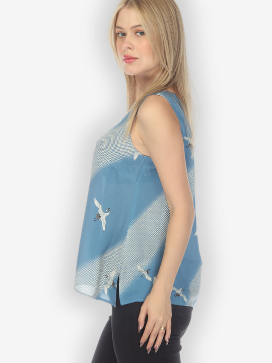 Shibori Flying Crane Tank Top