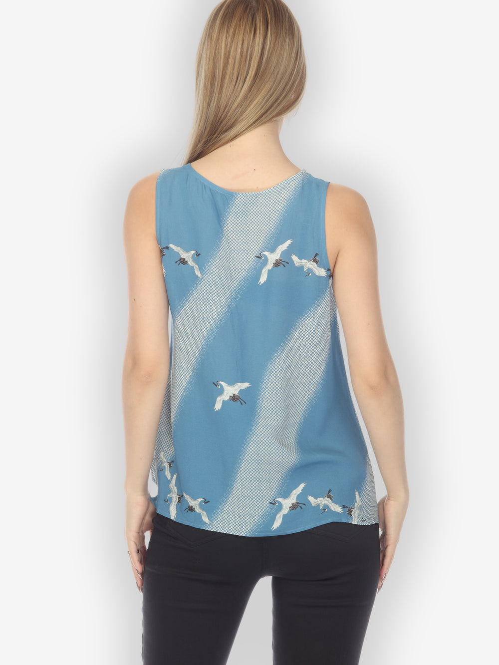 Shibori Flying Crane Tank Top