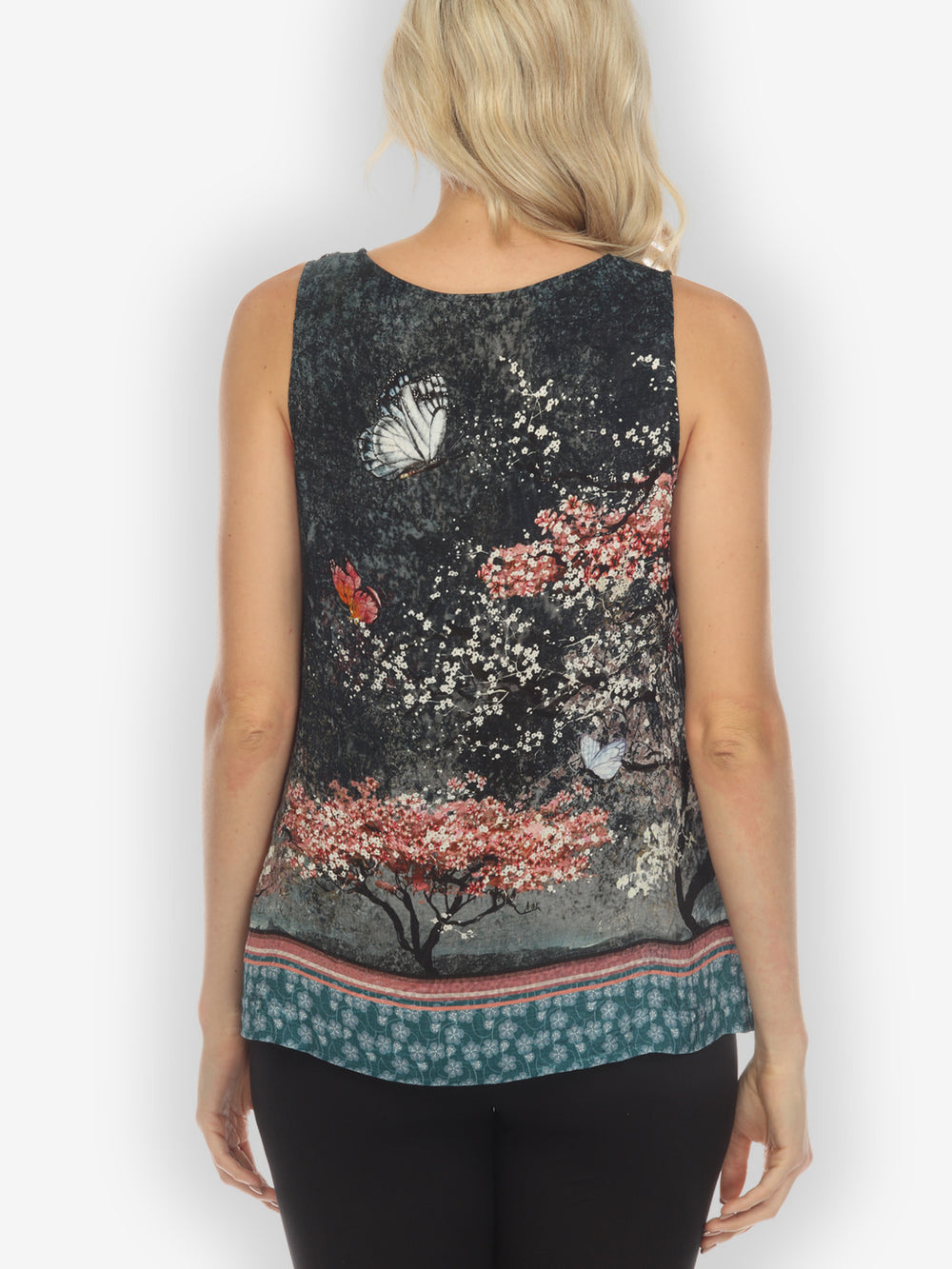 Sakura Night Silk Tank Top