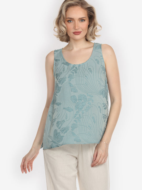 Solid Silk in Soft Teal Mint Tank Top