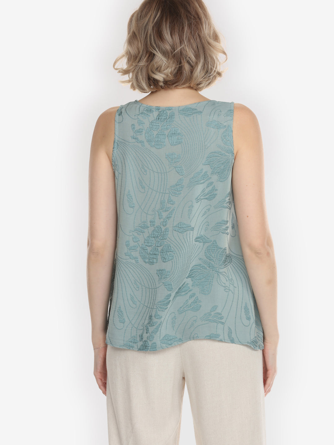 Solid Silk in Soft Teal Mint Tank Top