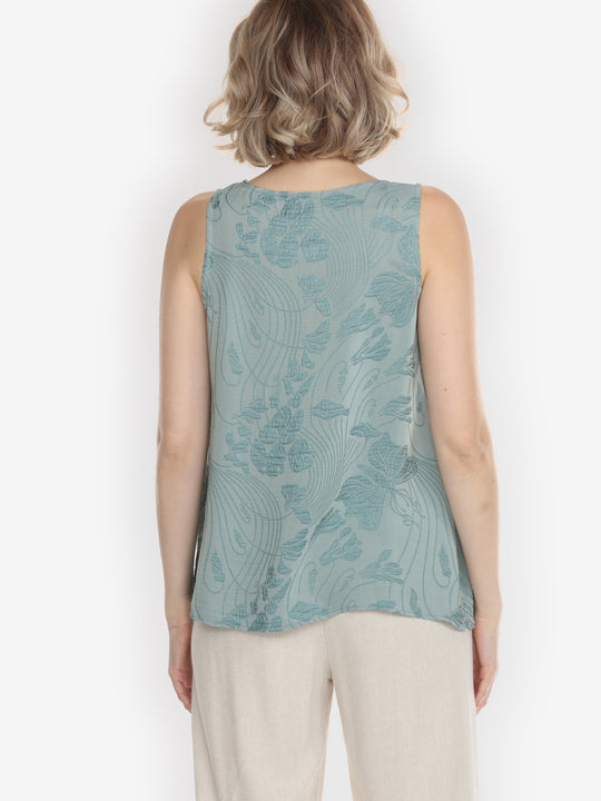 Solid Silk in Soft Teal Mint Tank Top