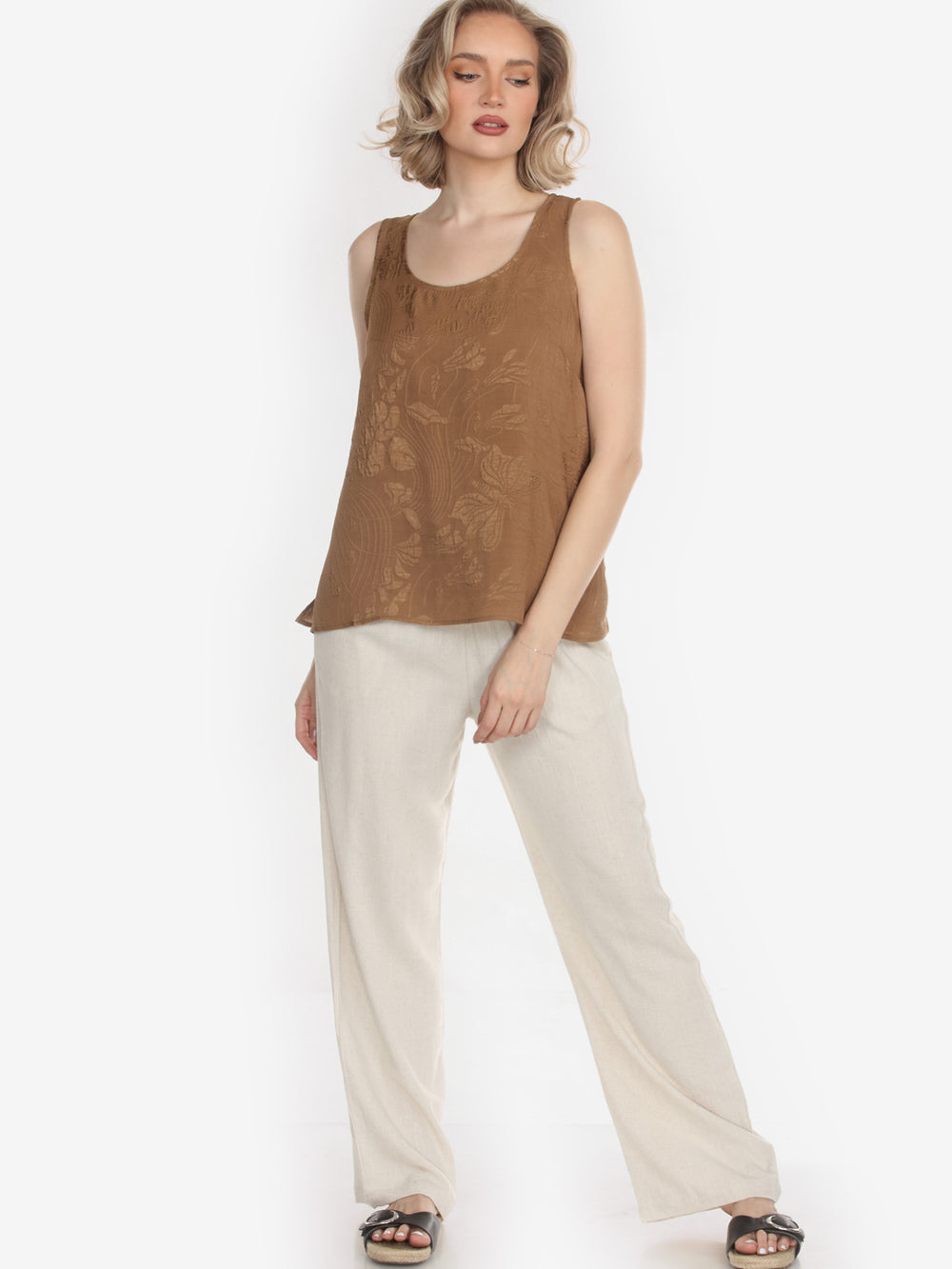 Solid Silk in Bronze Tank Top