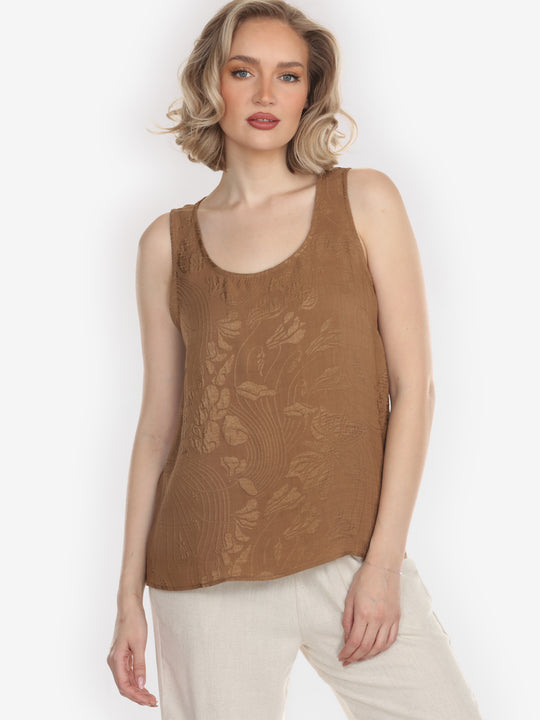 Solid Silk in Bronze Tank Top
