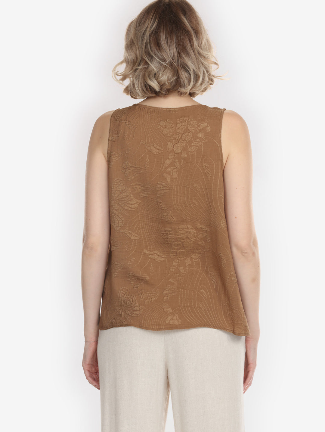 Solid Silk in Bronze Tank Top