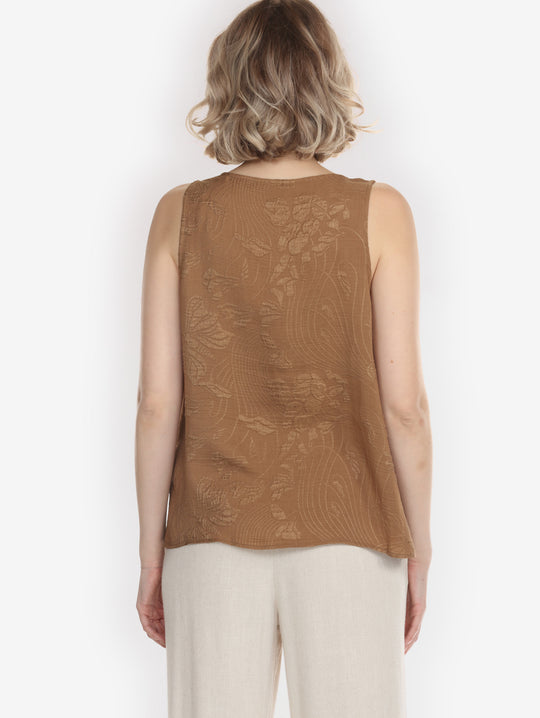 Solid Silk in Bronze Tank Top