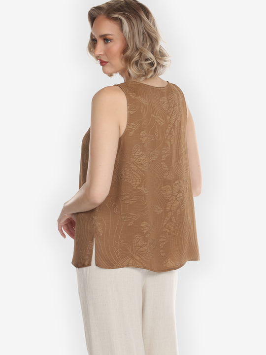 Solid Silk in Bronze Tank Top