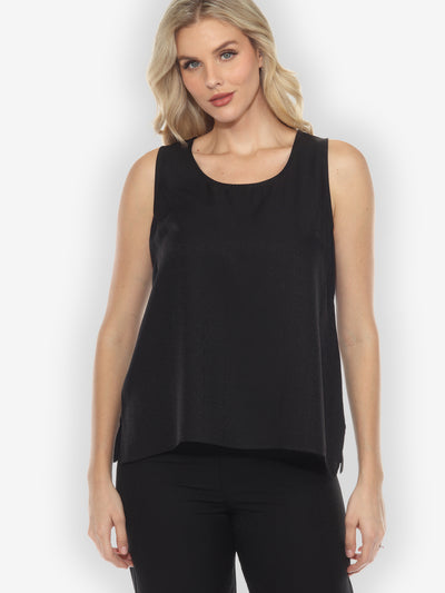 Silk Blend Tank Top in Black