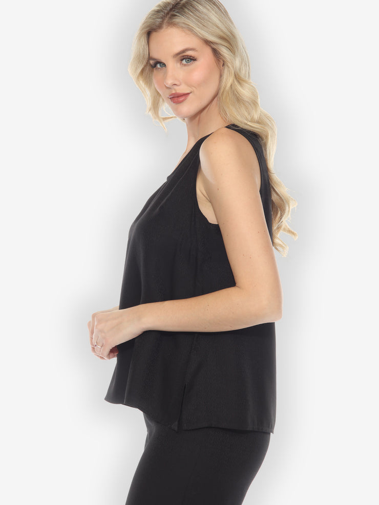 Silk Blend Tank Top in Black