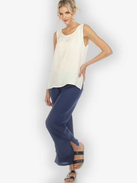 Solid White Silk Tank Top