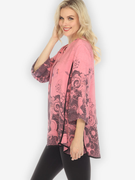 Crane Wave Pink Tummy Tuck Shirt