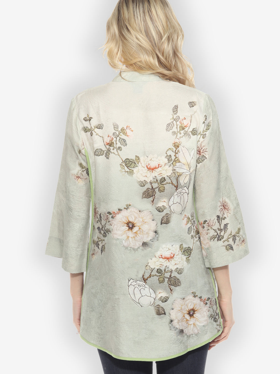 Baby White Peony Silk Tummy Tuck Shirt