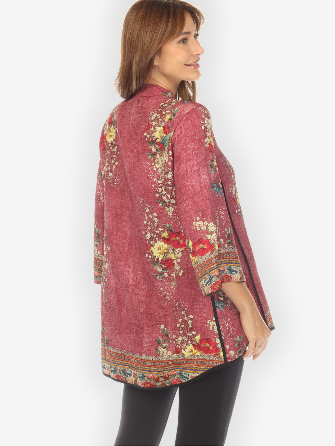 Dragonfly and Waterlilies Silk Tummy Tuck Shirt
