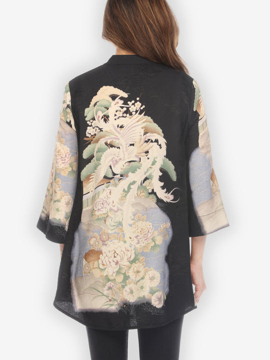 Edo Art Design Silk Tummy Tuck Shirt