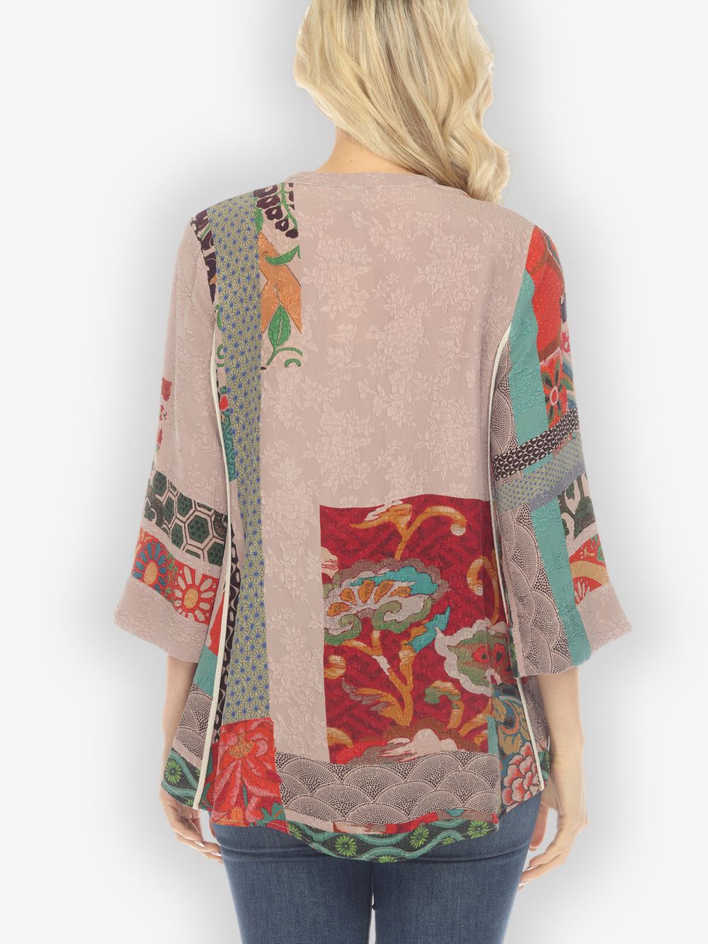 Exotic Art Lavender Haze Silk Tummy Tuck Shirt