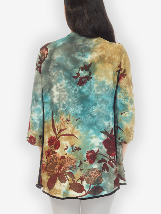 Flowers in the Pond Hand Dyed Tummy Tuck Blouse