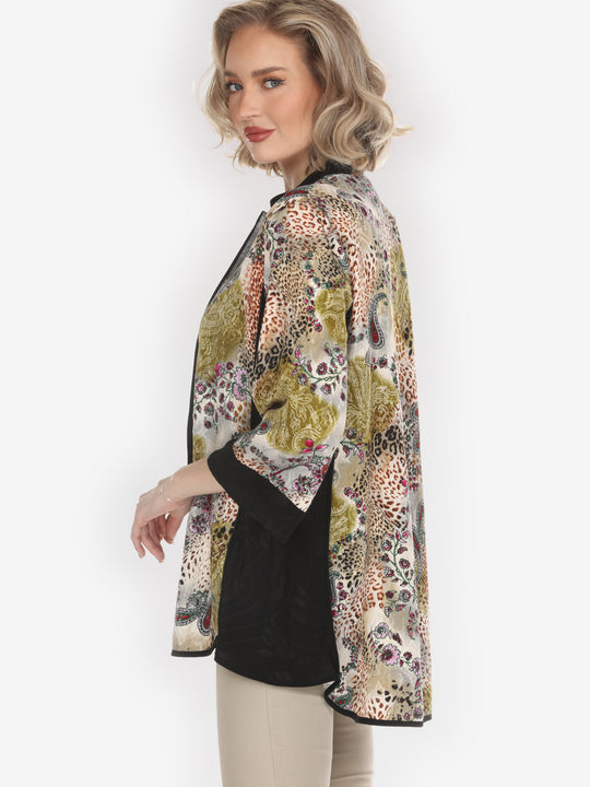 Luxurious Paisley Leopard Tummy Tuck Shirt