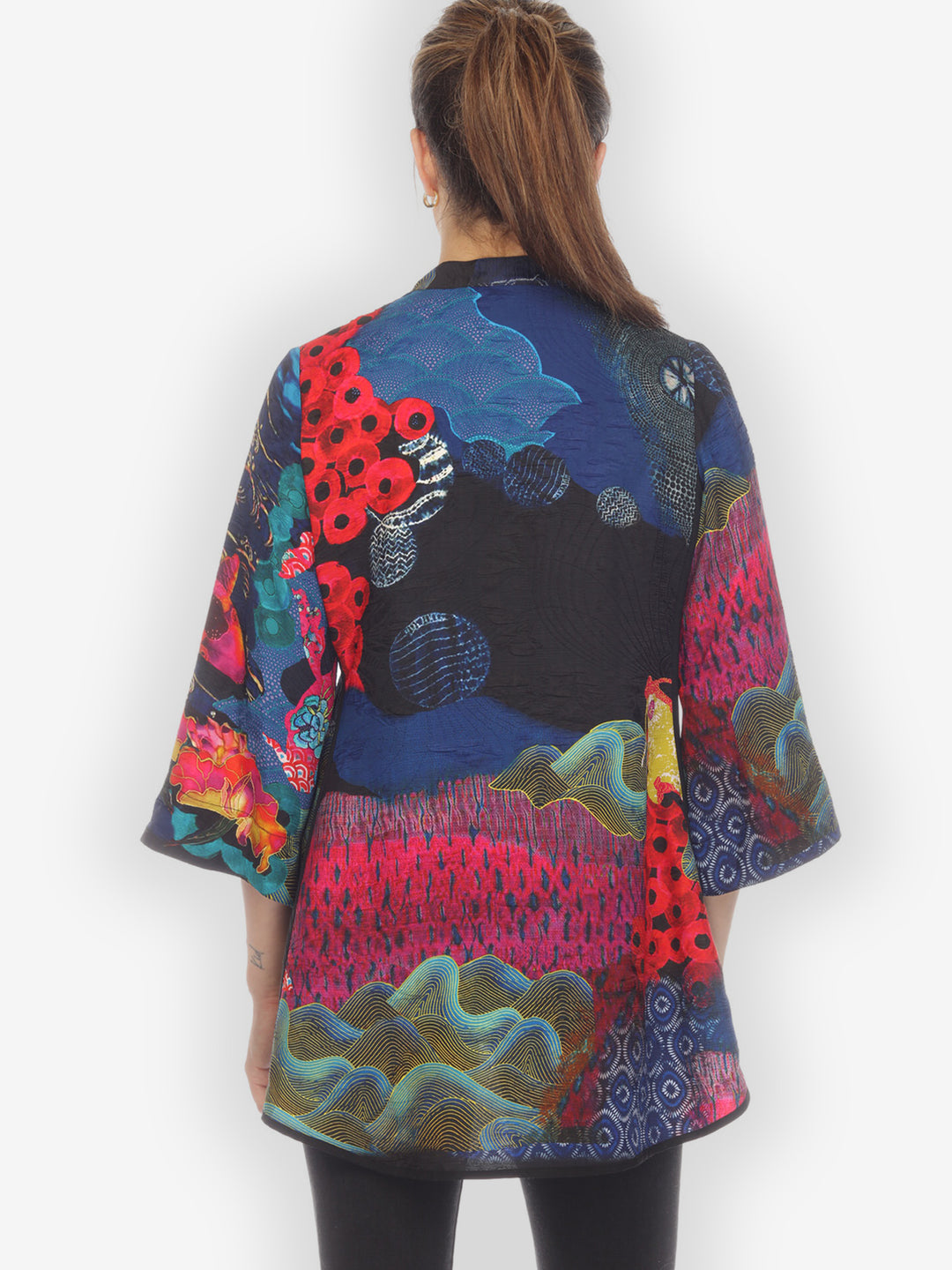 Royal Koi Pond Silk Tummy Tuck Blouse