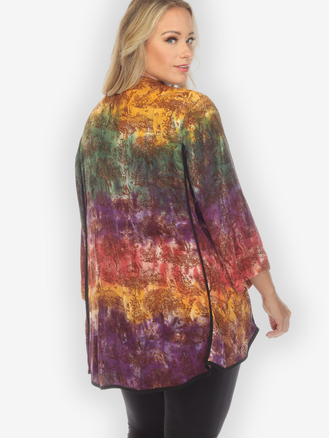 French Rainbow Dye Tummy Tuck Blouse