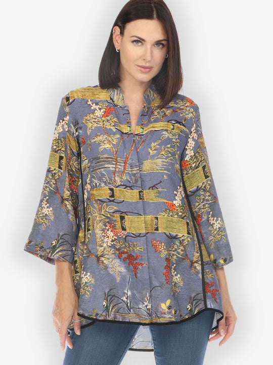 Water World Silk Tummy Tuck Shirt