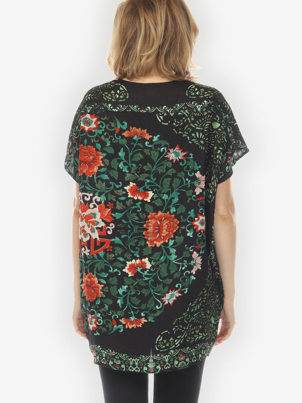 Floral Leafy Vines Pullover Tunic - XL