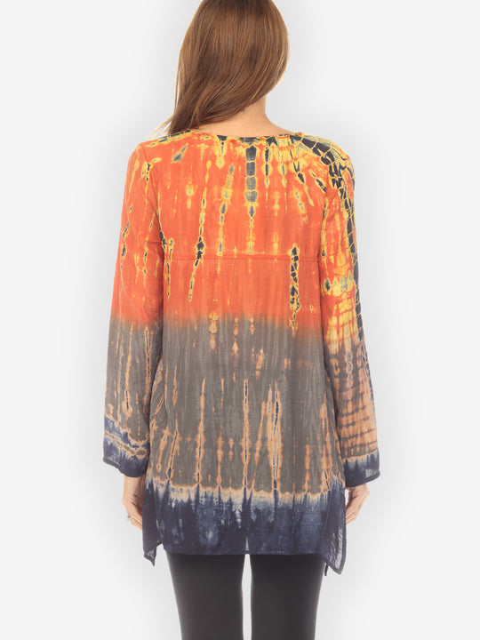 Ombre Tie Dye Tunic Blouse - XS