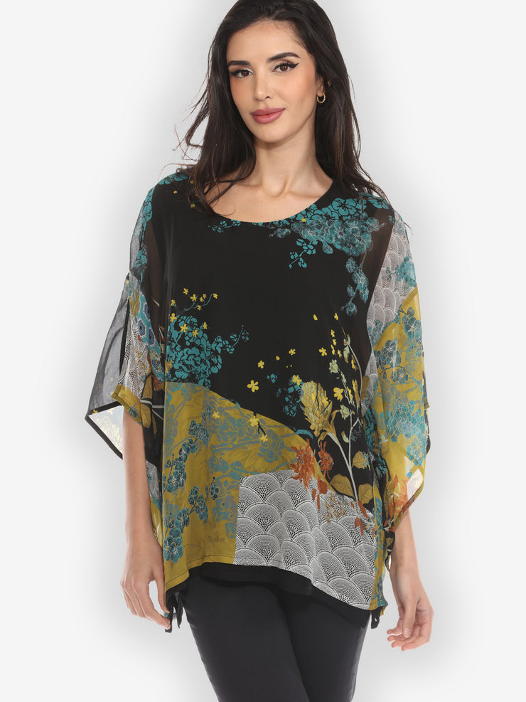 Bohemian Mixed Art Double Layer Silk Top