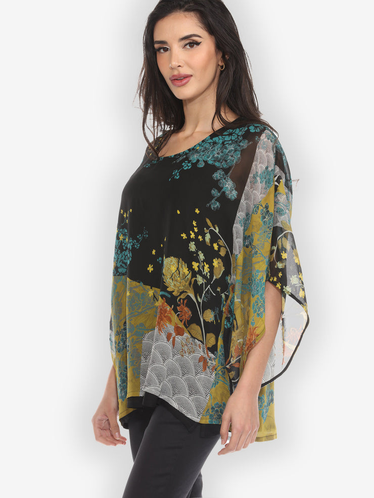 Bohemian Mixed Art Double Layer Silk Top