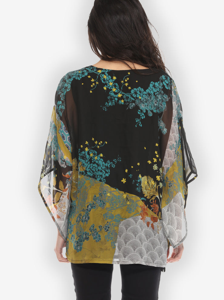 Bohemian Mixed Art Double Layer Silk Top