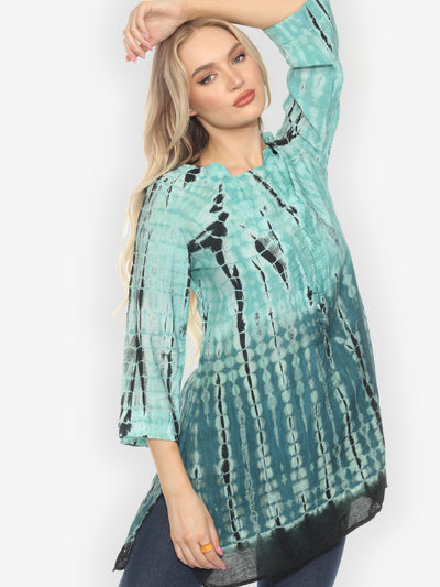 Green Turquoise Ombre Tie Dye - M