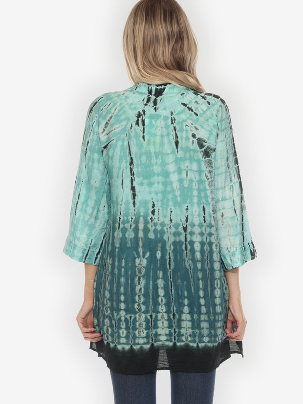 Green Turquoise Ombre Tie Dye - M