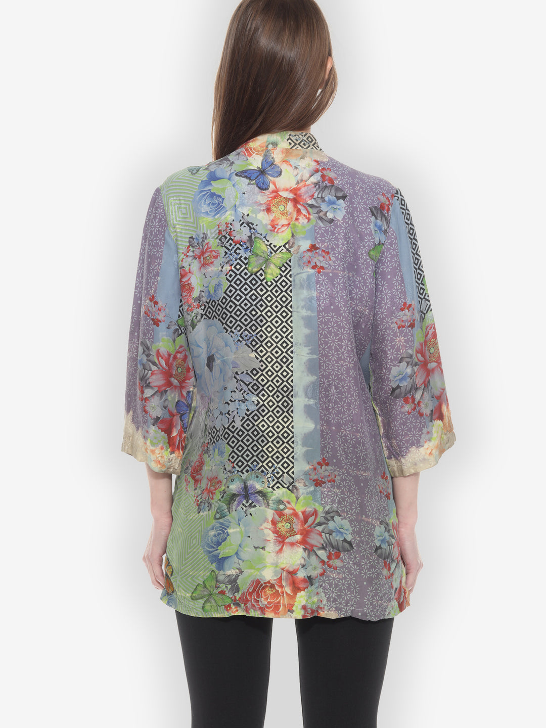 Sage Garden Rose Tie Dye Blouse - M