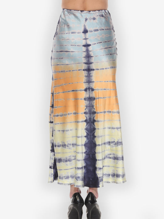 Silk Satin Geisha Tie Dye Skirt - XS