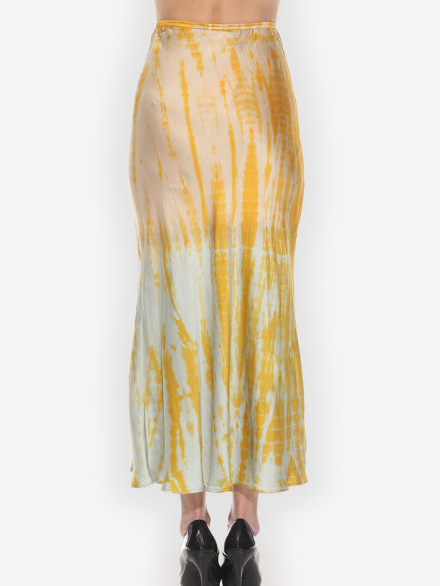 Silk Satin Geisha Tie Dye Skirt - XS