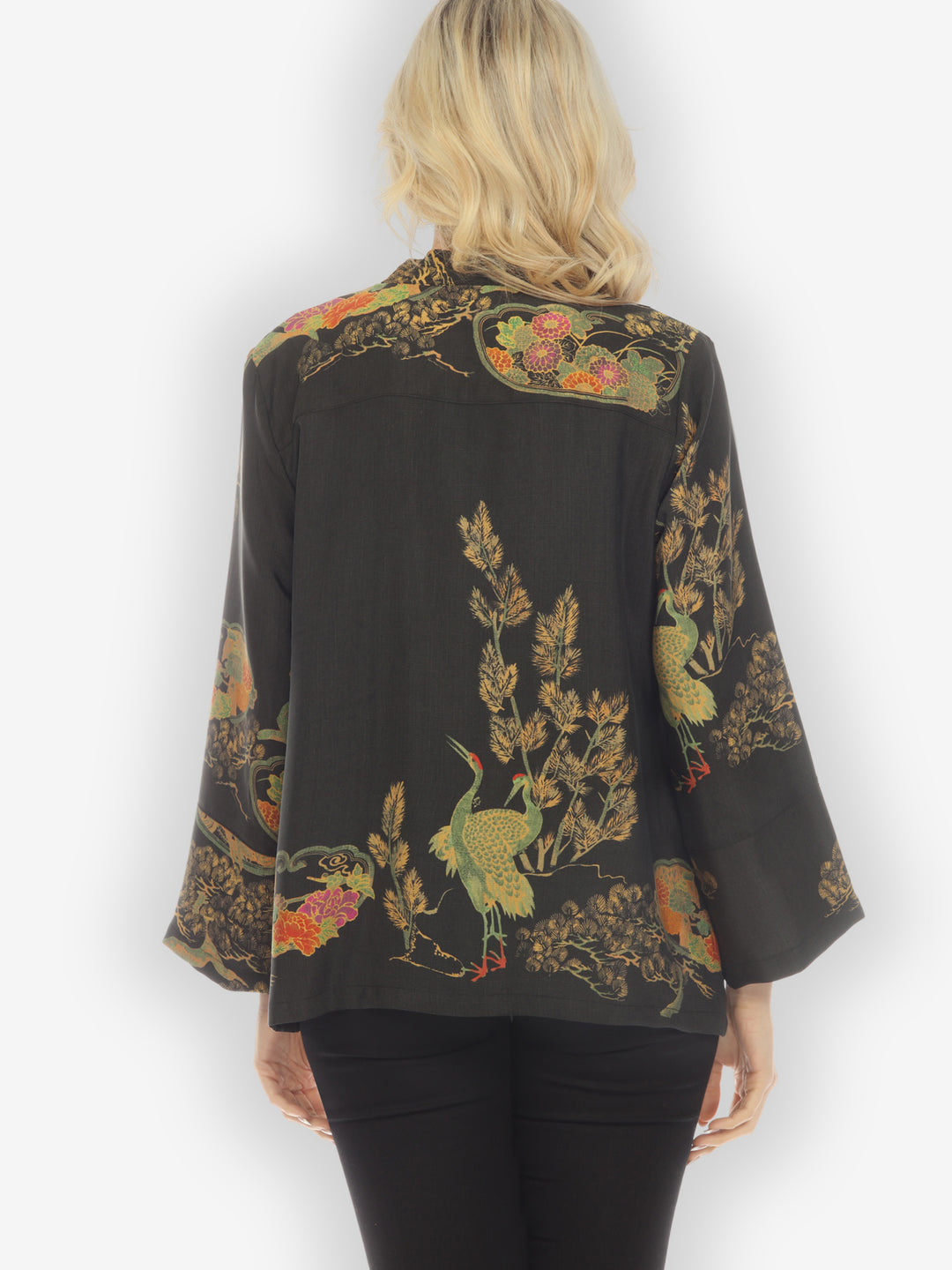 Antique Crane Silk Jacket