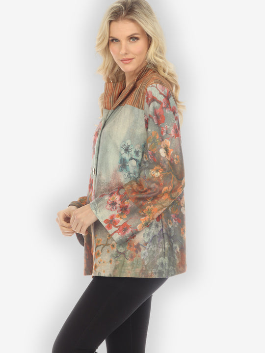 Joy Bloom Border Suede Jacket