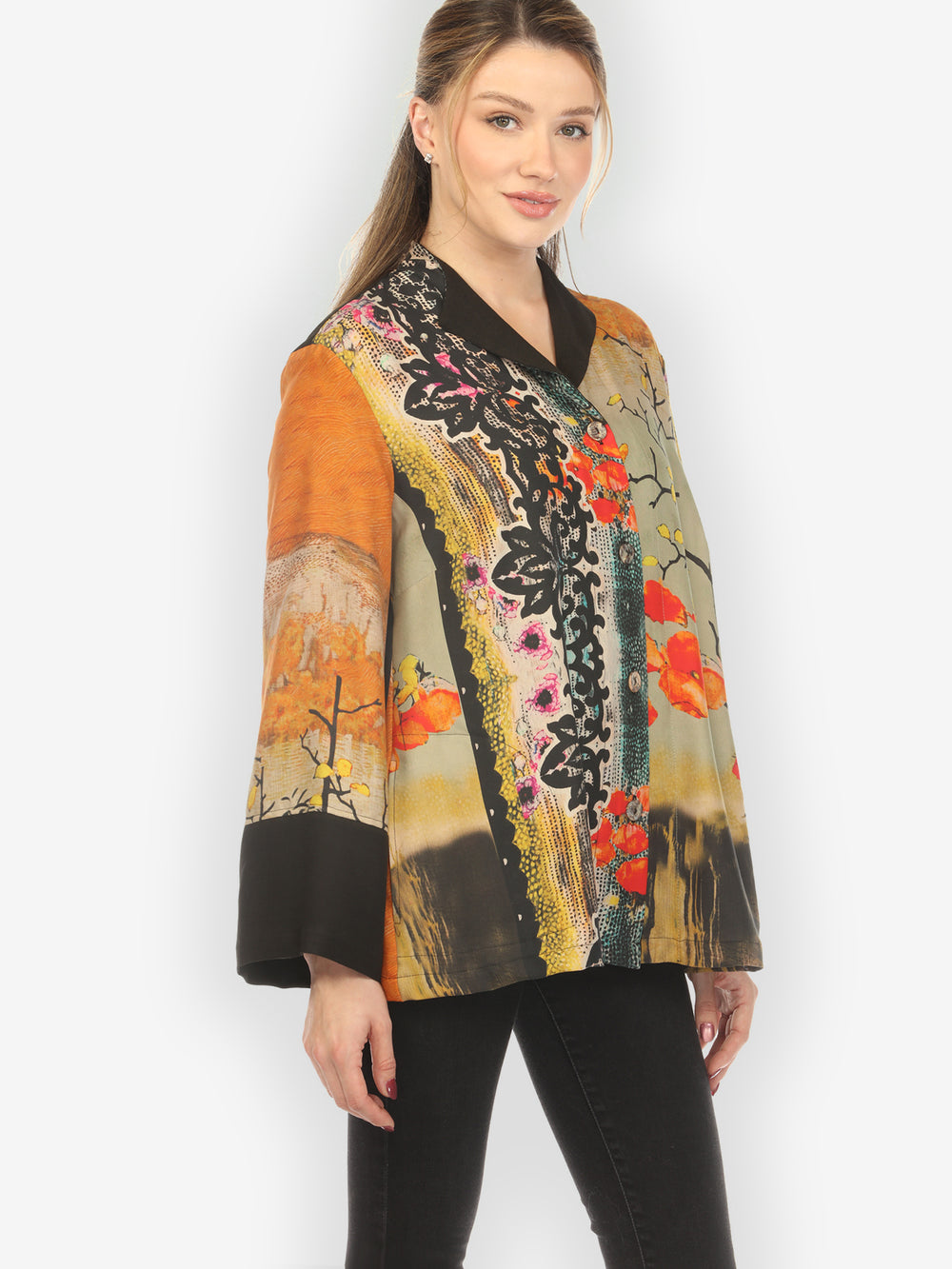 Sky Border Nature Silk Jacket
