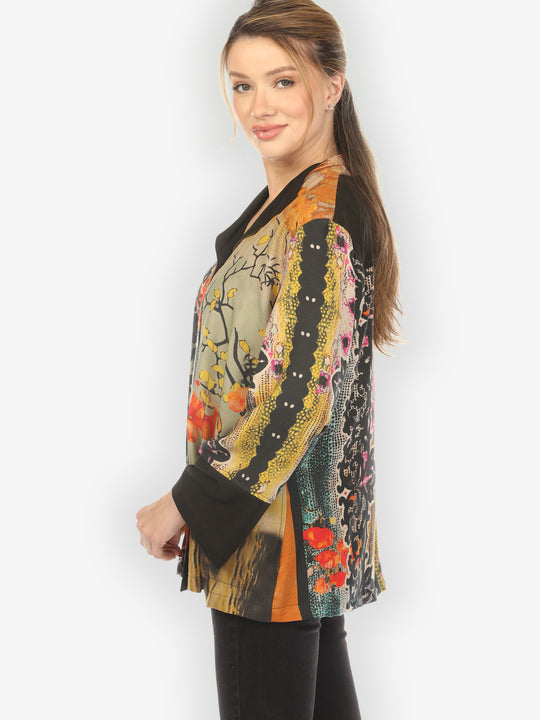Sky Border Nature Silk Jacket