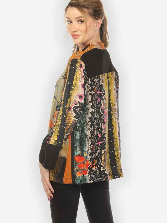 Sky Border Nature Silk Jacket