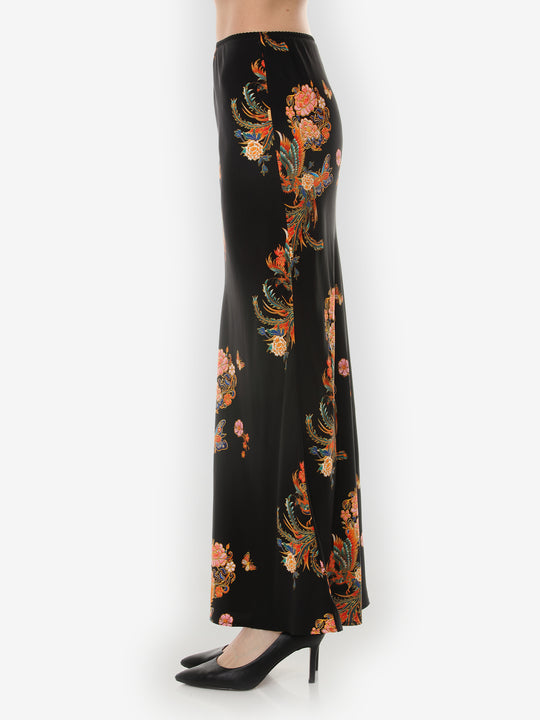 Butterfly Flowers Phoenix Pull on Skirt